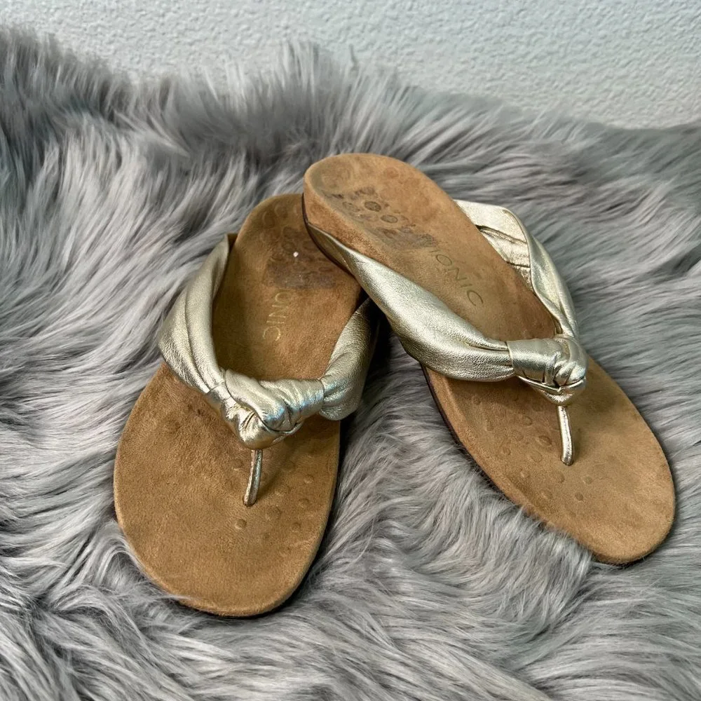 Vionic Womens‎ Rest Pippa Toepost Sandals Champagne Ladies' Size 6
